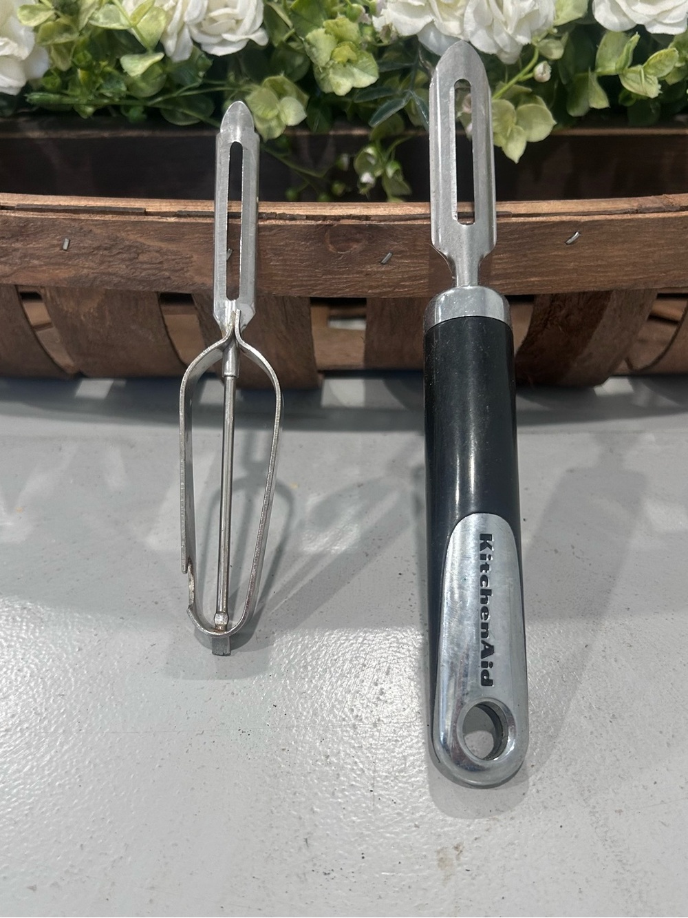 KitchenAid Black and Silver Stainless Steel Dual-Head Vegetable Peeler